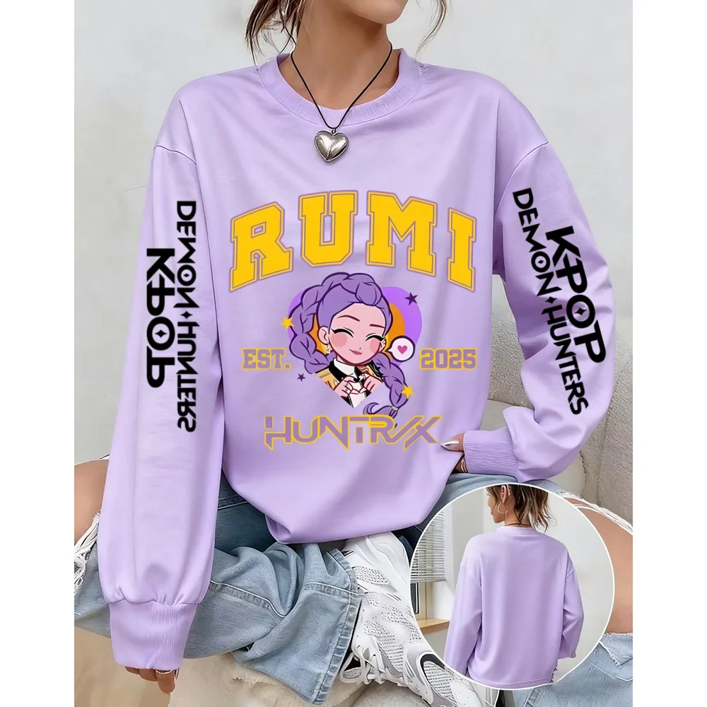 ملابس رياضية نسائية مطبوعة من Anime KPop Devil Hunter Harajuku كاجوال بقلنسوة موضة فضفاضة مع قلنسوة للسيدات