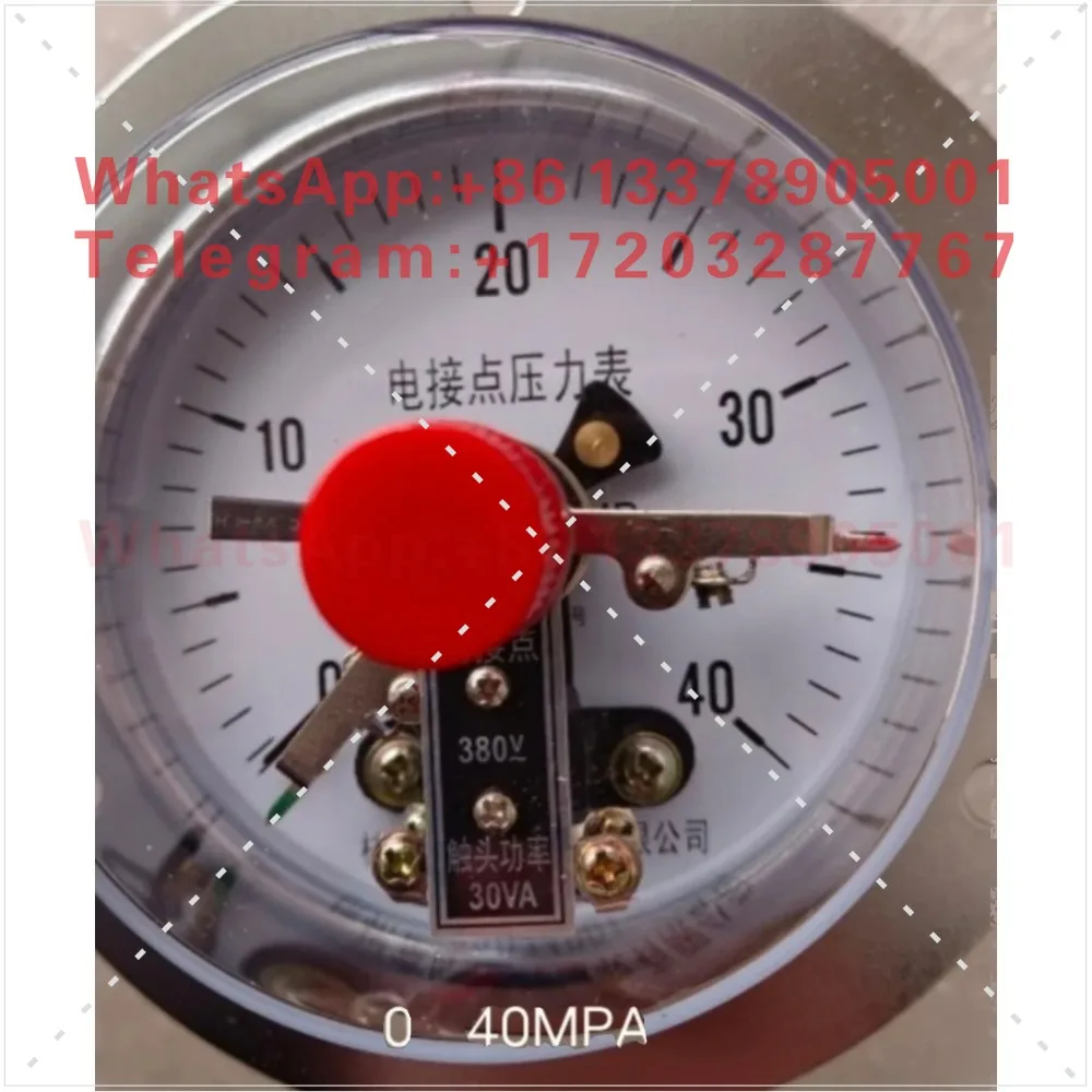YXC100ZT 1.6/40/60mpa hydraulic press magnetic assisted axial band edge electric contact pressure gauge upper and lower limits