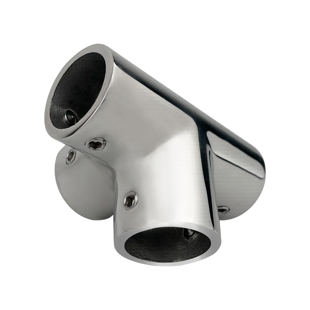 4-Way 316 Stainless Steel Hand Rail Fittings 90 Degree Connector For 22/25mm Tube Boat Accessories