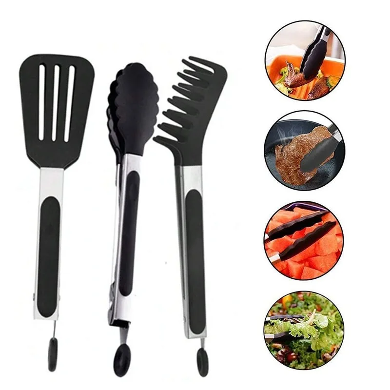 Creative Non-Slip Silicone Bread Tong Clip BBQ Food Grade Silicone Food Tong  Serving Tong Kitchen Tools BBQ Tools Accessories