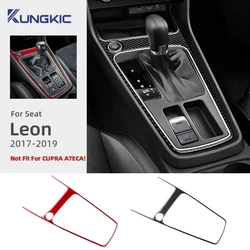 For Seat Leon 2017 2018 2019 Real Soft Carbon Fiber Sticker LHD RHD Car Gear Shift Outer Frame Panel Trim Interior Accessories