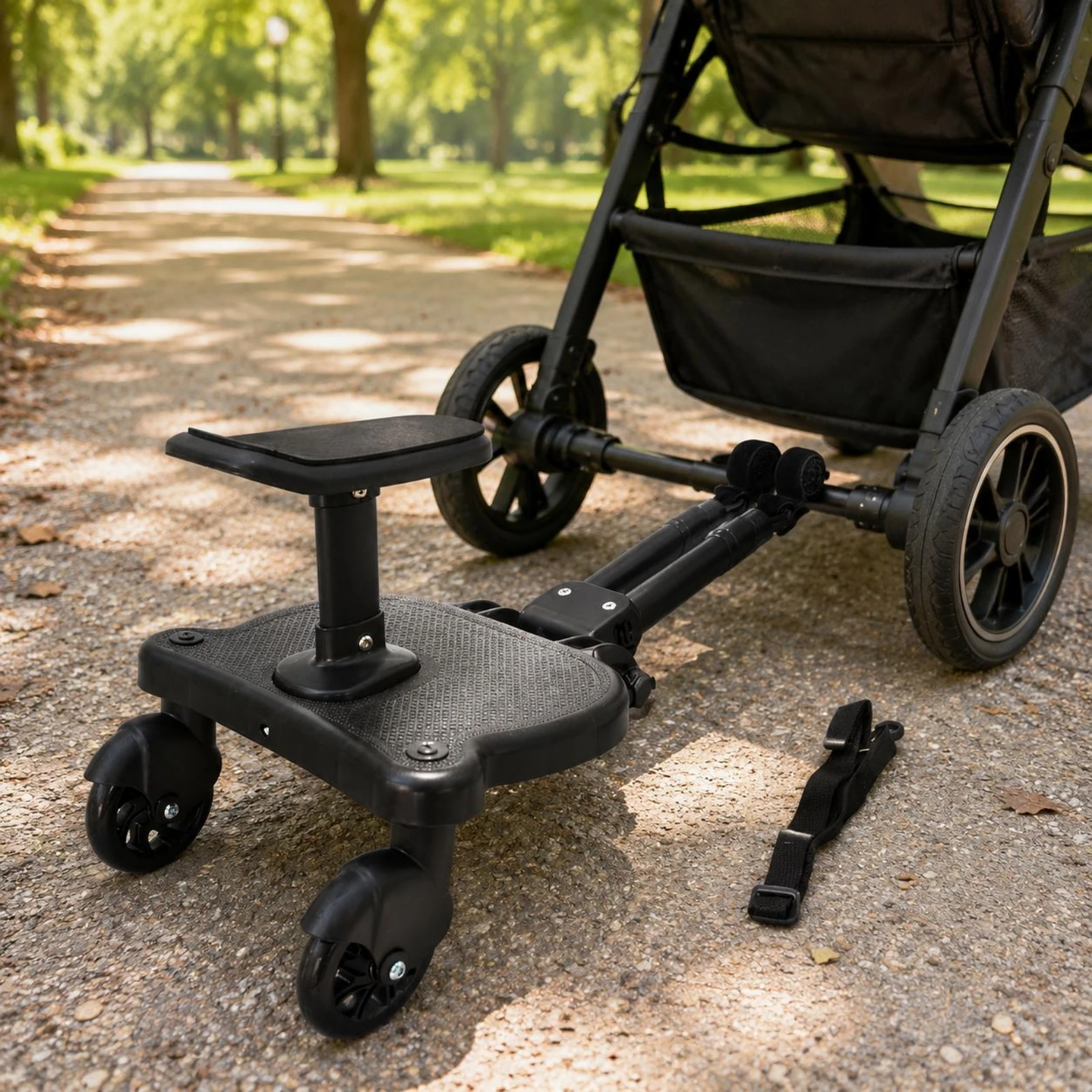Stroller Stroller Board Universal Fit Stroller Seat Board Child Transport Accessory Foldable Shock-Absorbing Wheels for Travel