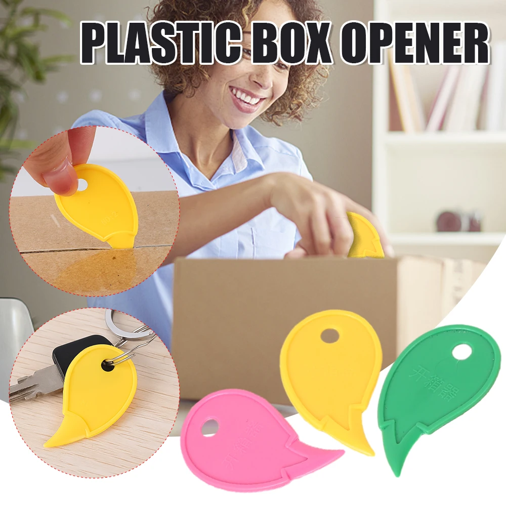 50/1Pcs Portable Plastic Box Opener Mini Safe Art Utility Knife Craft Wrapping Paper Cutter Parcel Express Box Unpacking Tool