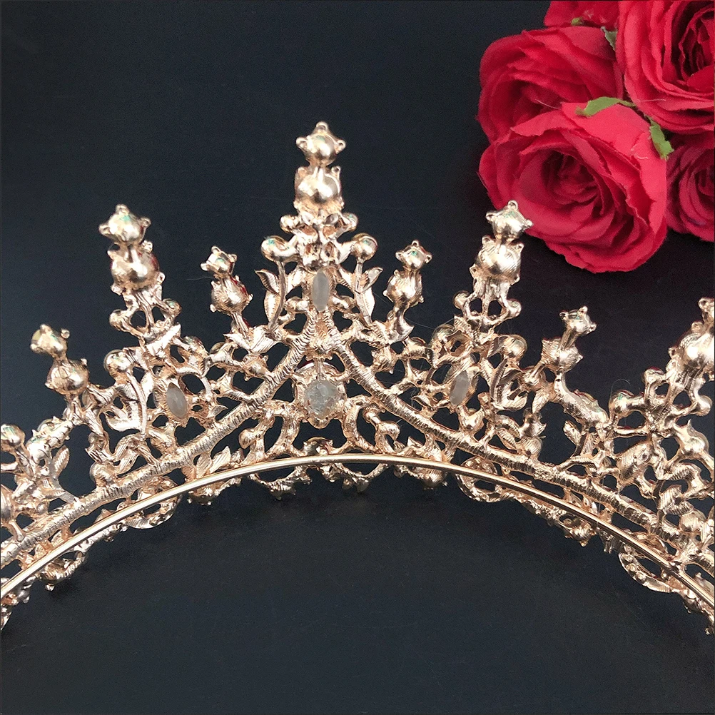 

Diamond Crown Bridal Hair Headpieces Rhinestone Tiara Wedding Party Accessories Women Crown HairDecoration Crystal Glass Zinc