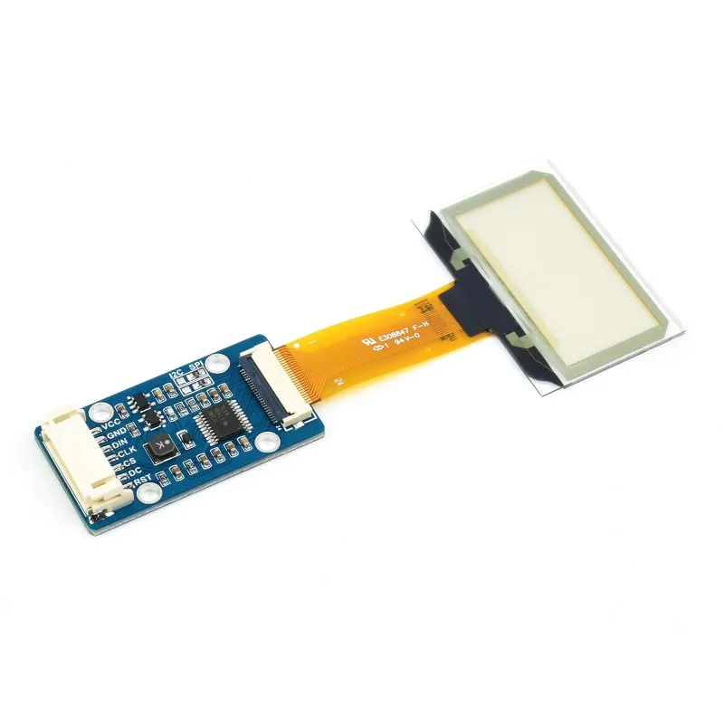 1.51inch Transparent OLED, 128×64 Resolution, light blue color display， SPI/I2C Interfaces