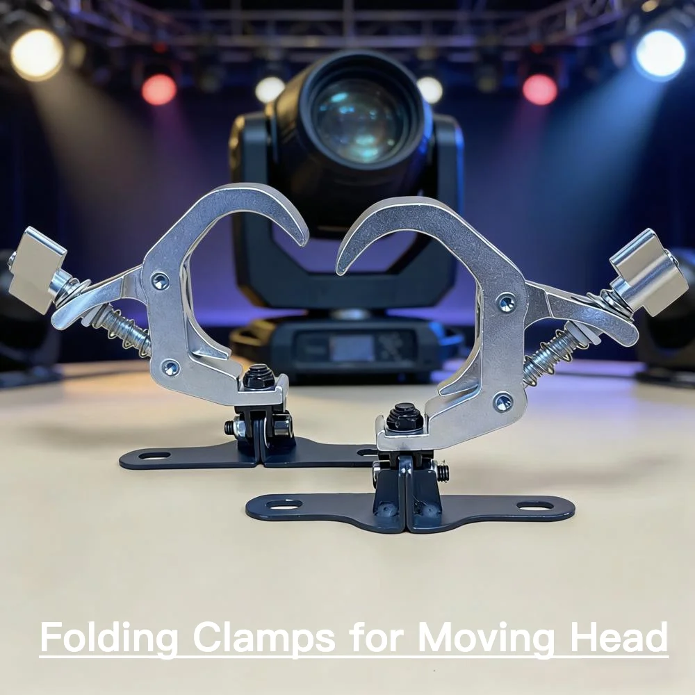 

2 шт. быстросъемные складные крепежные зажимы из алюминиевого сплава для светодиодных вращающихся головок, подходят для сценических DJ-светильников с расстоянием между центрами 105-115 мм