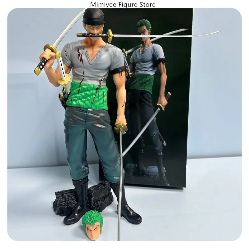 

​​28cm One Piece Roronoa Zoro Standing Pose Dual Heads Anime Figure Model Statue Collectible Desktop Decoration Gift