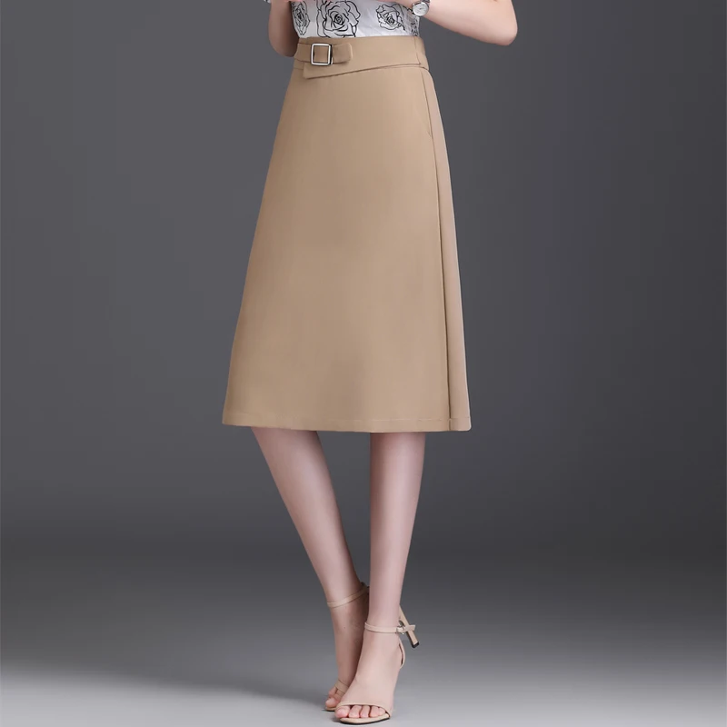 ZUZK Lady Thin Knee Length A-line Skirt  Bodycon Skirt Spring Summer Elegant High Waist Slim Suit Skirt  OL Pencil Skirts