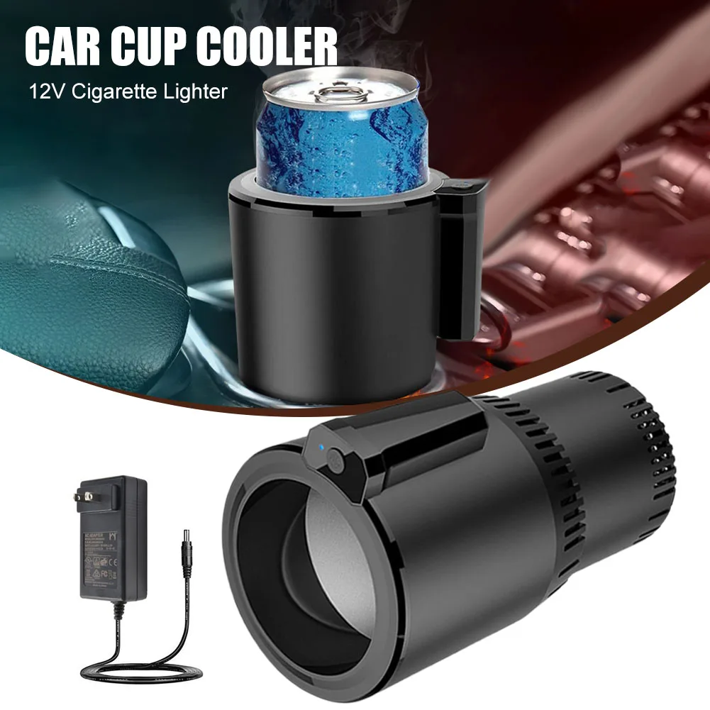 Car Cup Cooler DC 12V Cooling Cup For Car With Home Power Adapter Electric Car Office Cup Mug Holder Beverage Drink Refrigerator