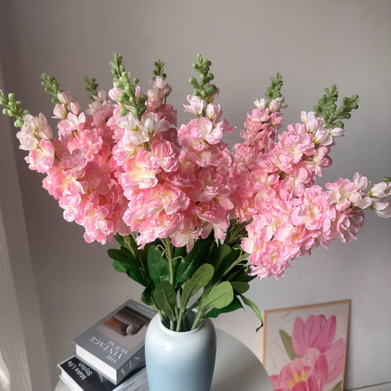

Artificial Hyacinth Violet Flower with Green Leaves Flower Wedding Decor Desktop Placement for Home Party Silk Flower dropship