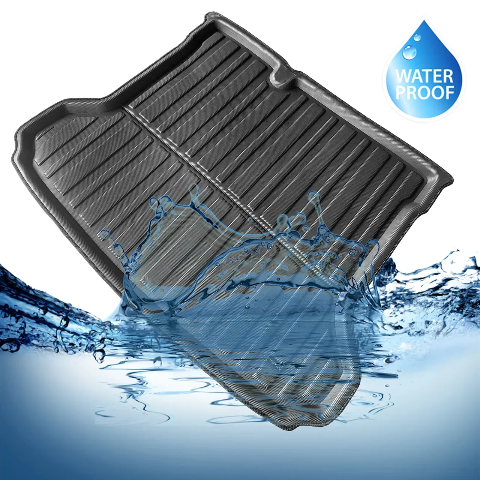 موقف أقل سيارة الخلفي التمهيد بطانة البضائع صينية الجذع الكلمة حصيرة لشركة فولكس فاجن ID.4 ID4 2020 2021 2022 2023 مصممة غطاء السجاد الأمتعة #5