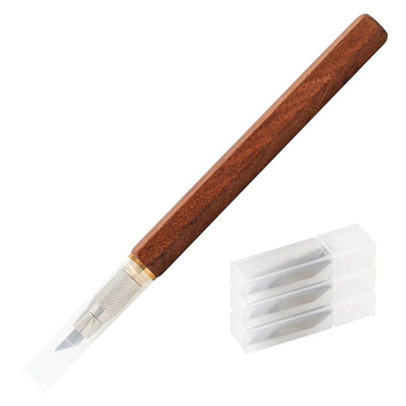 

A93G Woodworking Marking Knife Wooden Handle Scribing Marking Guage Tools Wood Carving DIY Art Drawing Knife Carving Knife