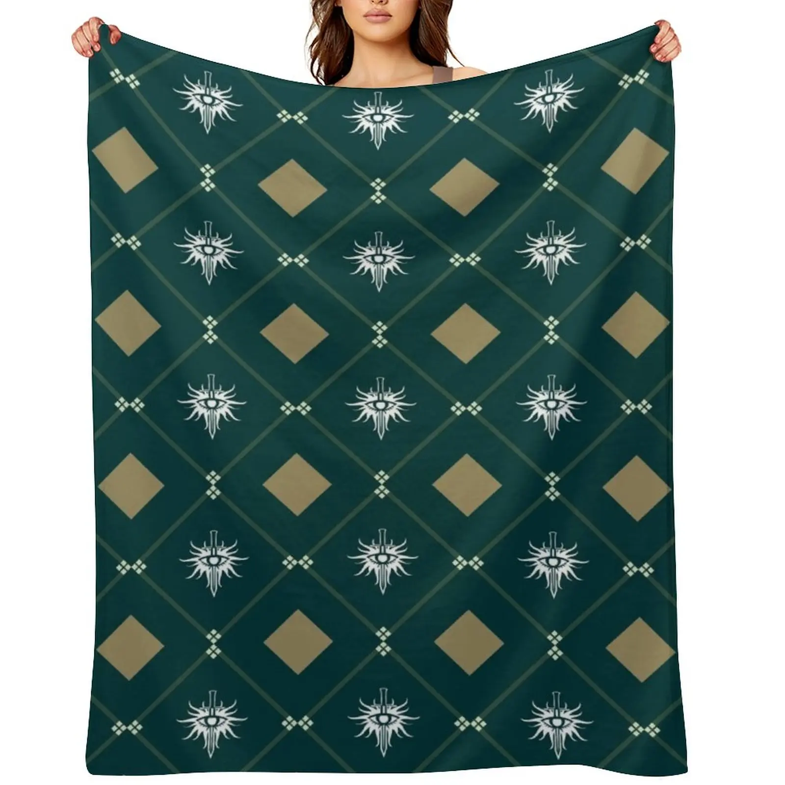 Inquisition Textile - Dragon Age Geometric Art Throw Blanket Flannels Plaid halloween Soft Picnic Beautifuls Blankets