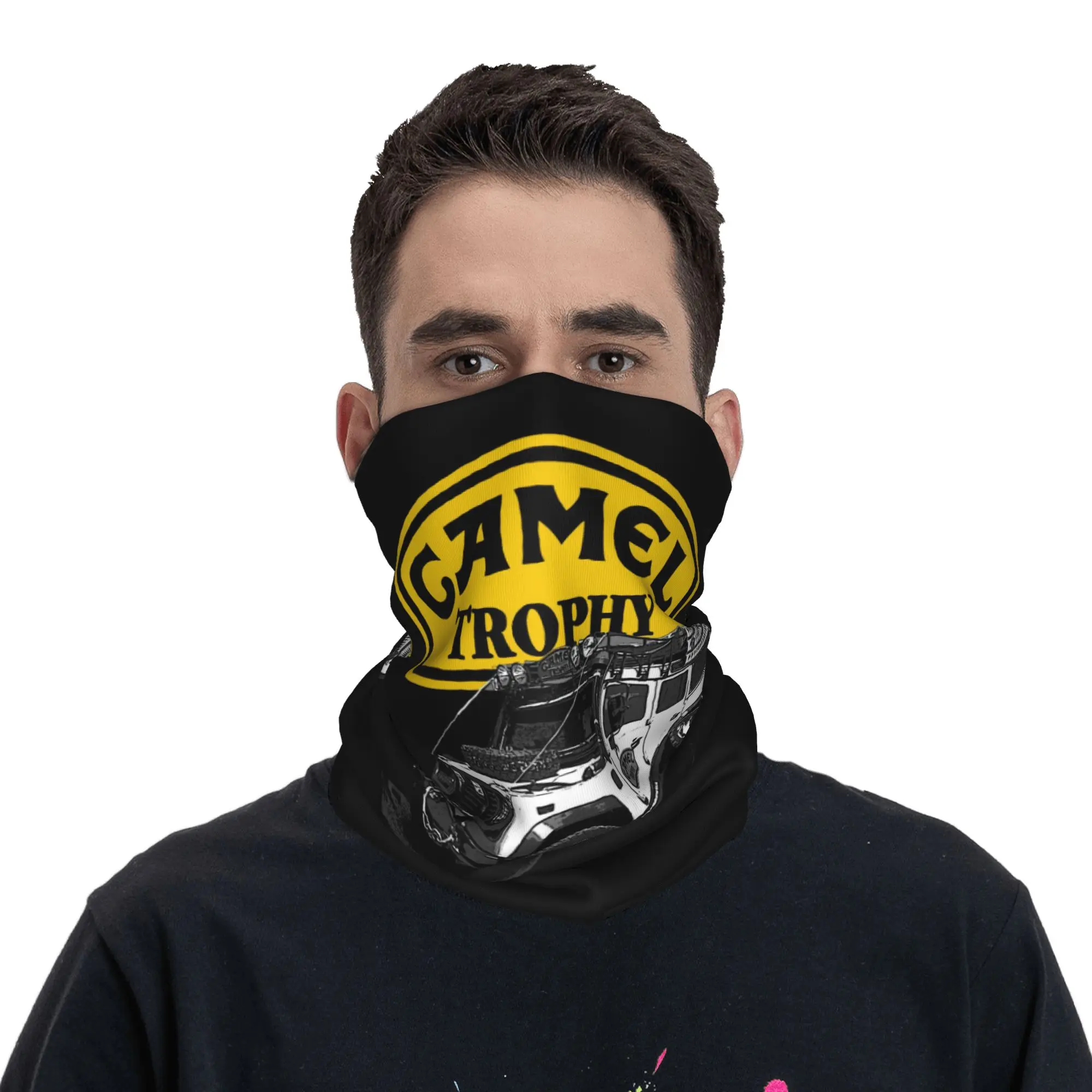 

Custom C-Cameles Off Road Race Bandana Neck Warmer Women Men Winter Ski Tube Scarf Gaiter Motorcycles Moto Yellow Face Cover