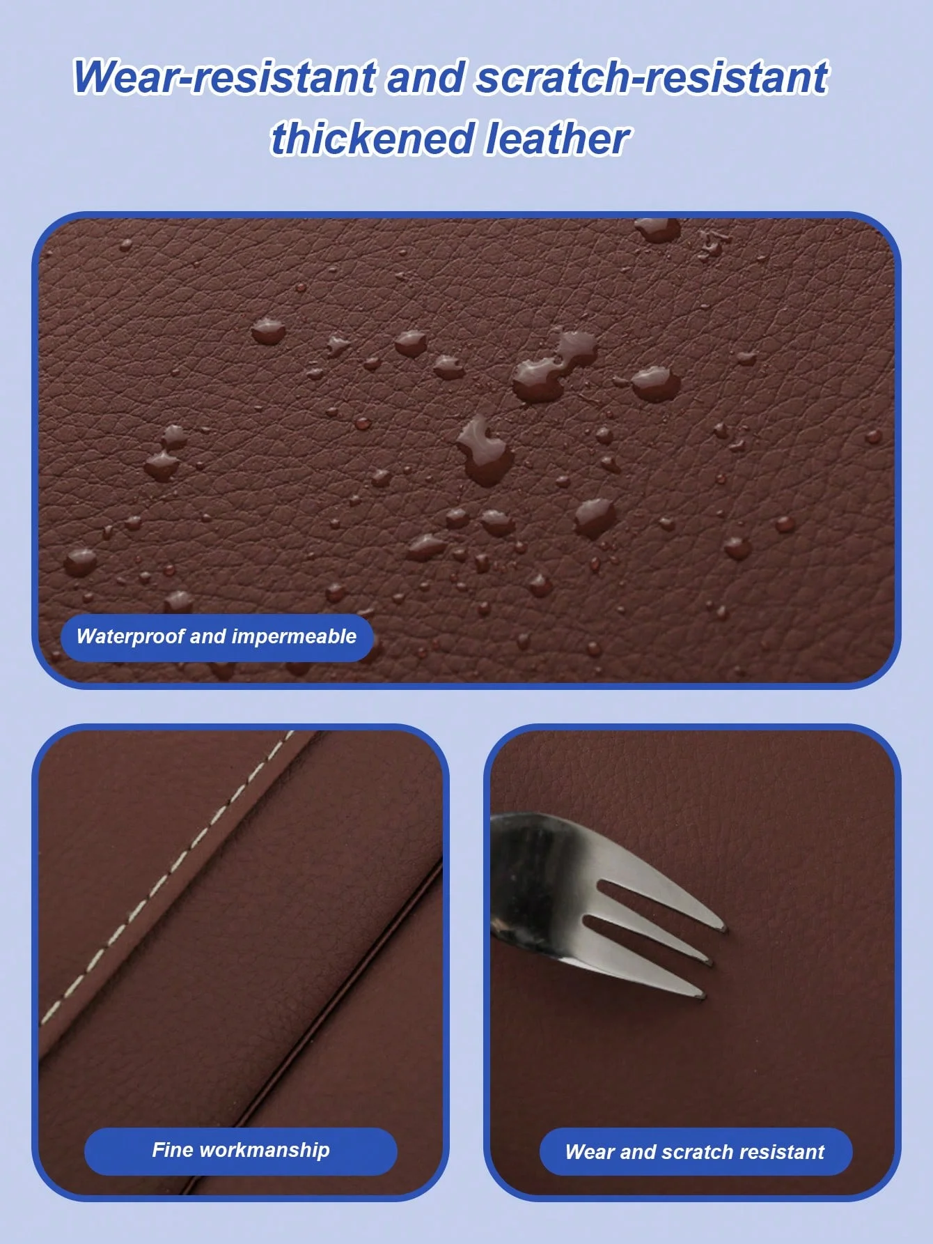 Car Seat Back Organizer - Multi-Pocket & Cup Holder & Trash Bin Design with Tray to Store 11-inch Tablet for Cars, Durable PU Le