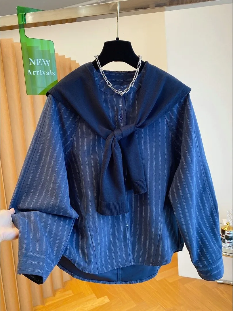 

Свободная полосатая футболка с подплечниками в корейском стиле для мужчин и женщин, повседневная, в студенческом стиле, весенняя новинка, дышащая, с длинным рукавом, круглым вырезом