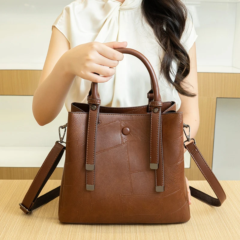 

High-end handbag, versatile, single-shoulder crossbody bag, fashionable women's bag, large-capacity bucket bag