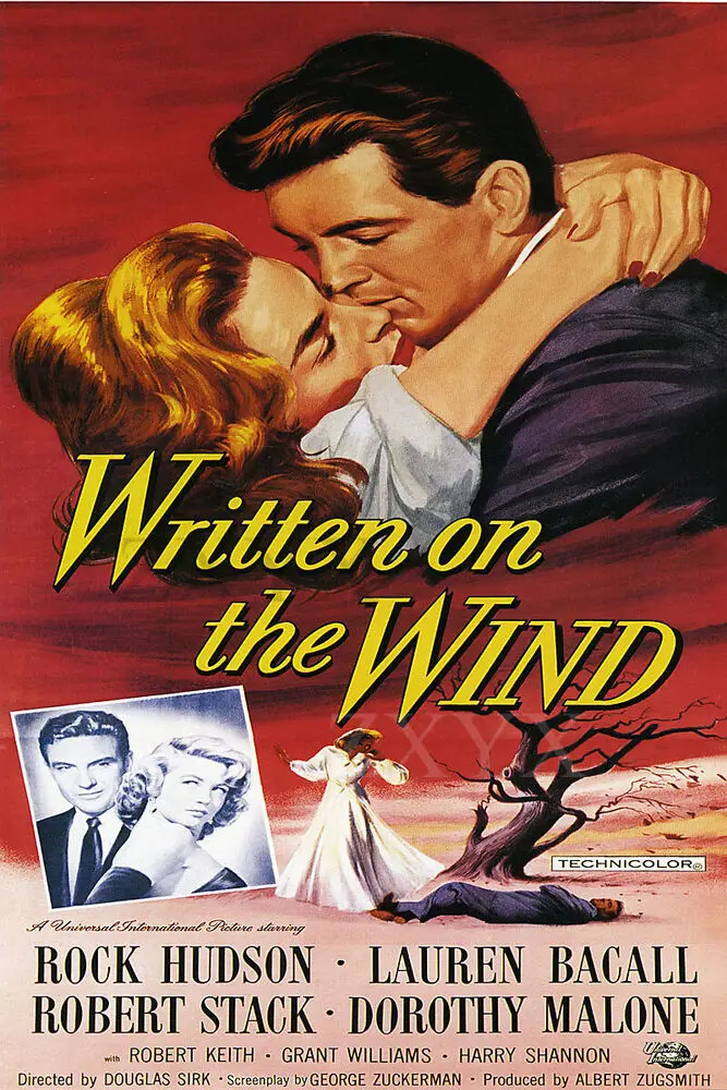 Written on The Wind Vintage Rock Hudson Lauren Bacall Movie Poster