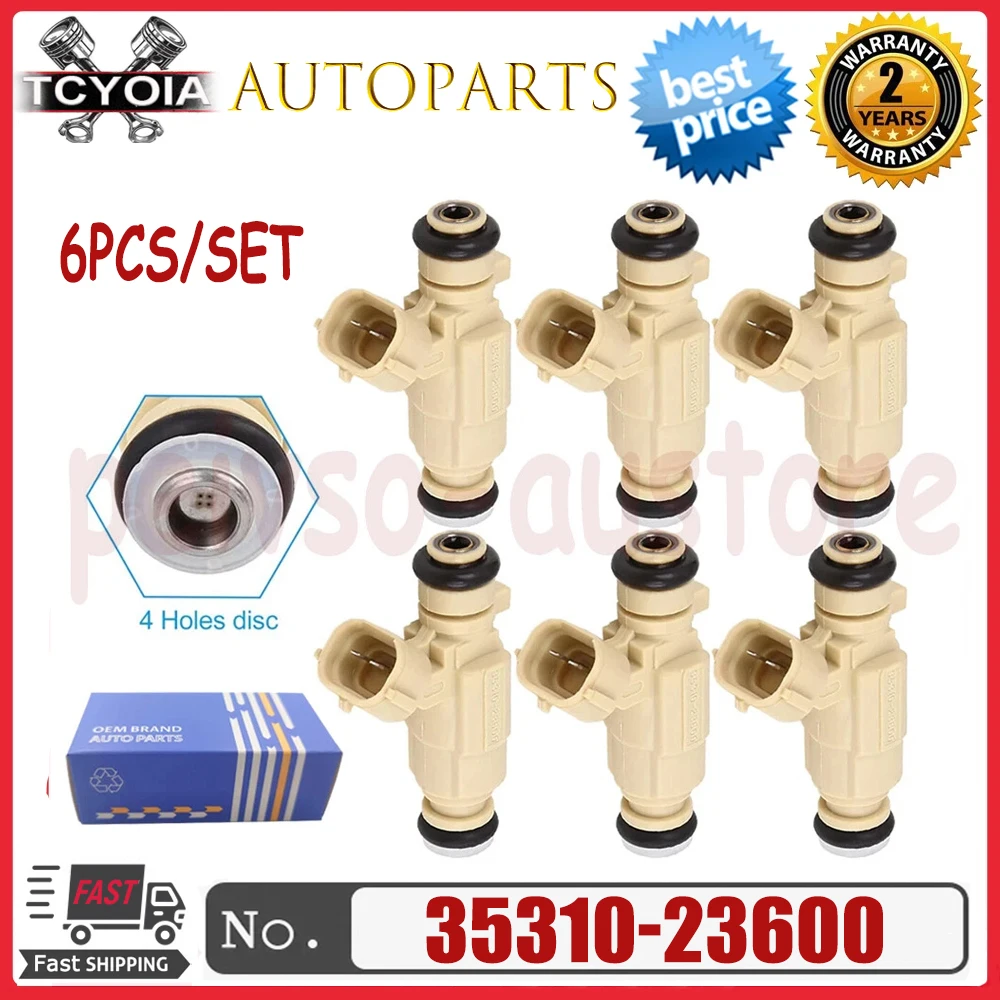 

6Pcs Fuel Injector Injection Nozzle 35310-23600 3531023600 Fit For Hyundai Elantra 02-08 Tiburon Tucson 2.0L 2.7L V6 9260930013