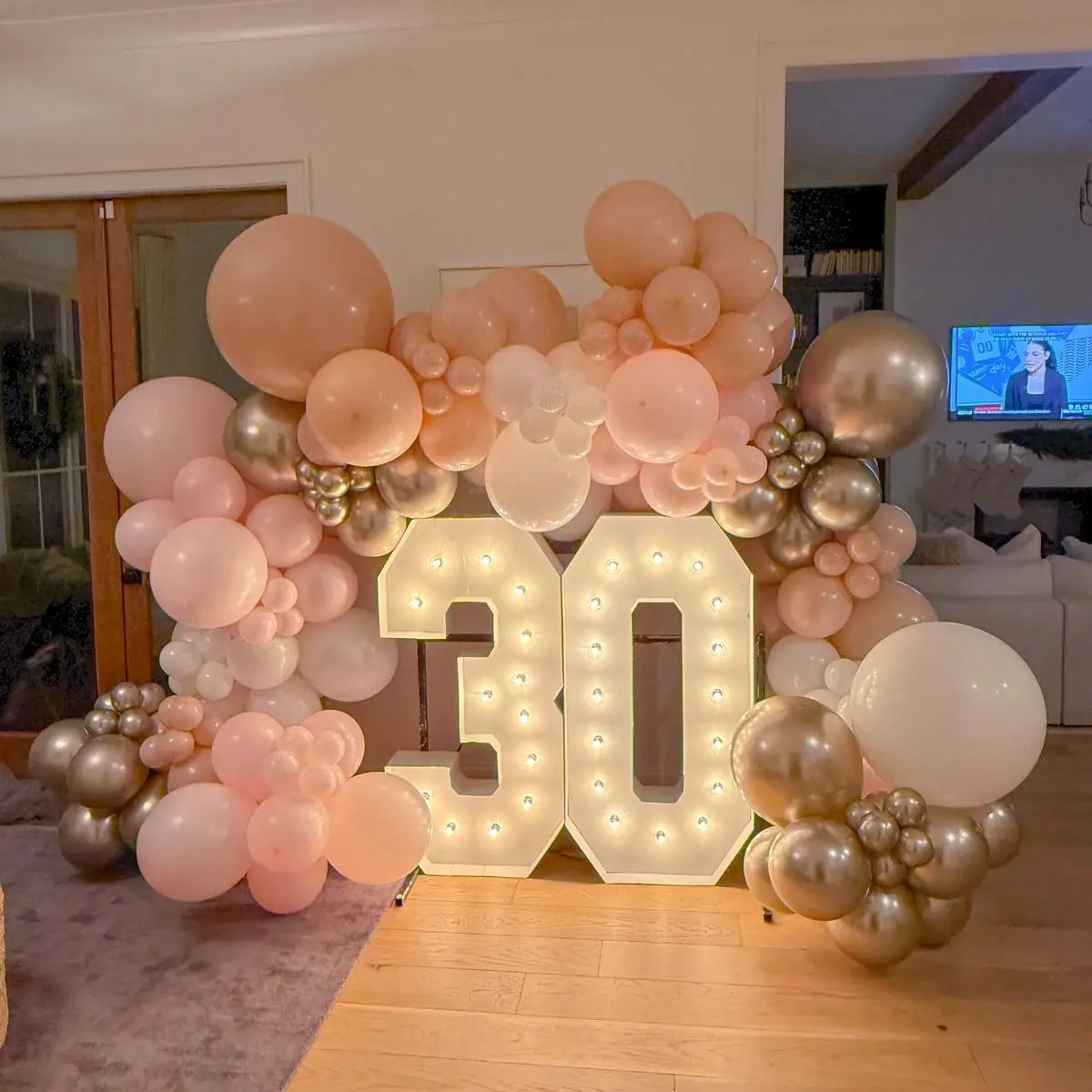 3Ft/91.5Cm Light up Digital Marquee Frame Kt Board Number Light Party Decorative Light Birthday Party Anniversary Decoration