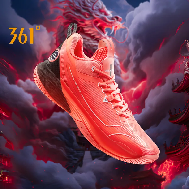 361 Degrees One Motion Men Basketball Shoes Shock Absorption Cushioning Wear-Resistant Low-Cut Breathable Sneakers 672411125