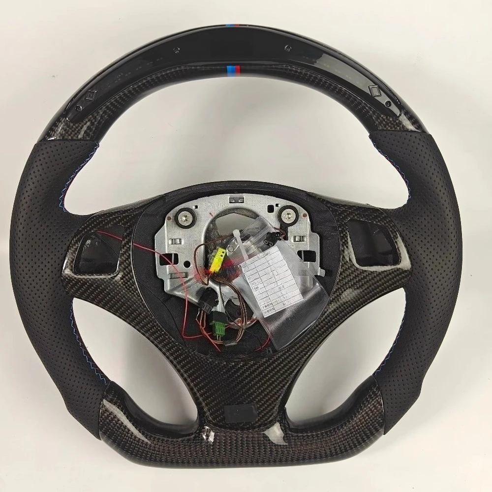 TY Custom for E90 E92 E93 320 325 Sports Style Performance Carbon Fiber Genuine Leather Steering Wheel LED Display 2015-2018