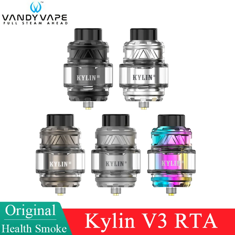 Original Vandy Vape Kylin V3 RTA Tank 6ml Top Filling Atomizer Electronic Cigarette Vaporizer Honeycomb Airflow 25mm Diameter