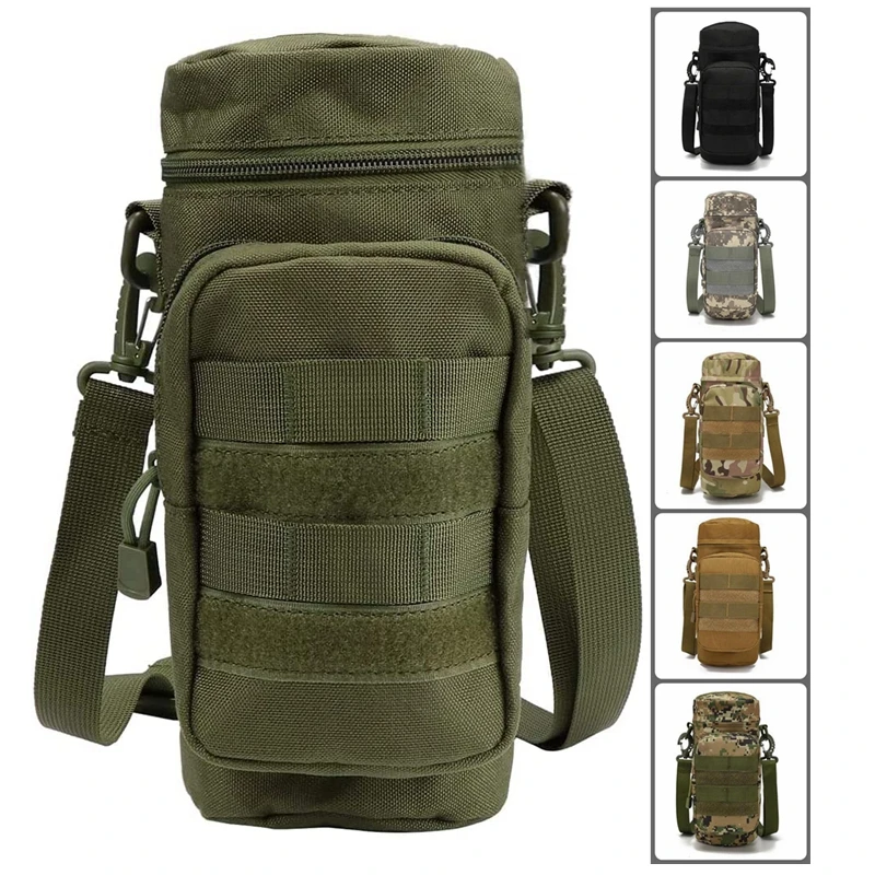 Tactical Water Bottle Bag Outdoor Military Mount Water Bottle Case for Camping Adjustable Shoulder Strap Water Bottle Bag