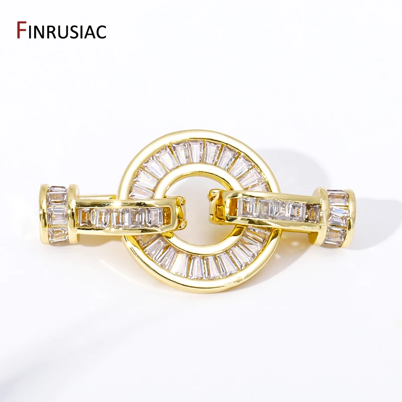 Trendy 18K Gold Plated Brass Pearl Clasps Connector Fastener Lock Clasps For DIY Needlework Beading Jewelry Making Accessories