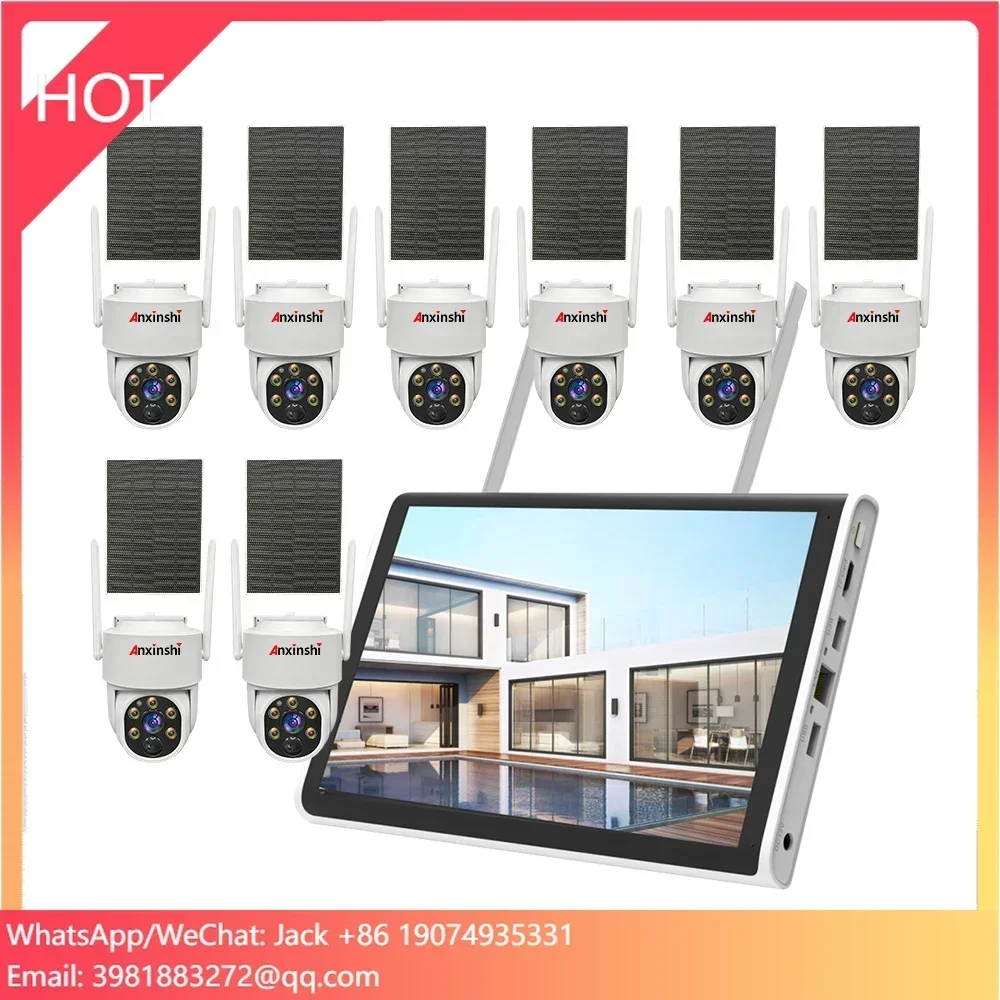 

OEM 8 Channel 4MP P2P ESeecloud Smart WiFi Solar Bullet Network Camera Kits with 10 Inch