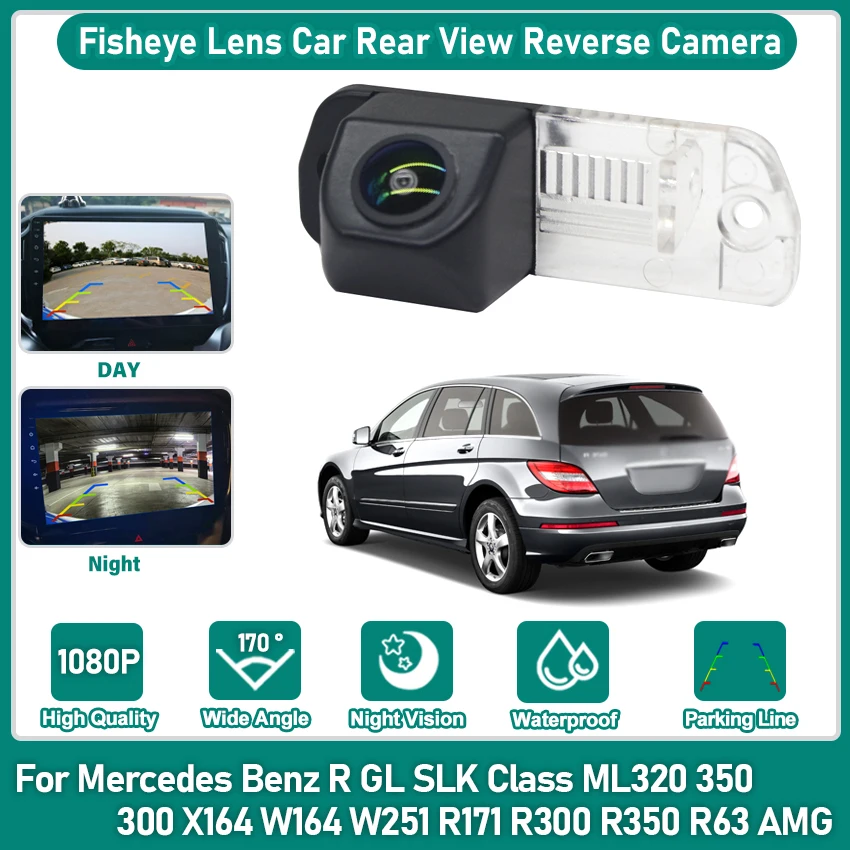 

170 ° Камера заднего вида HD CCD 1080P для Mercedes Benz R, GL, SLK Class, ML320, 350, 300, X164, W164, W251, R171, R300, R350, R63 AMG