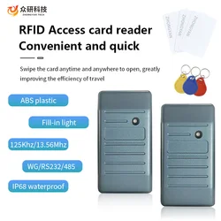 Smart Outdoor Waterproof 13.56mhz Wiegand 26 34 Proximity  Card Reader Support Mifare RFID IC Access Control Card Reader