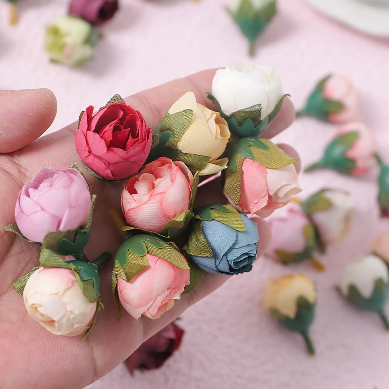 Picture 6: 10/50Pcs Rose Artificial Flowers Head Silk Fake Flowers For Home Decor Christmas Party Wedding Decoration DIY Wreath Accessories