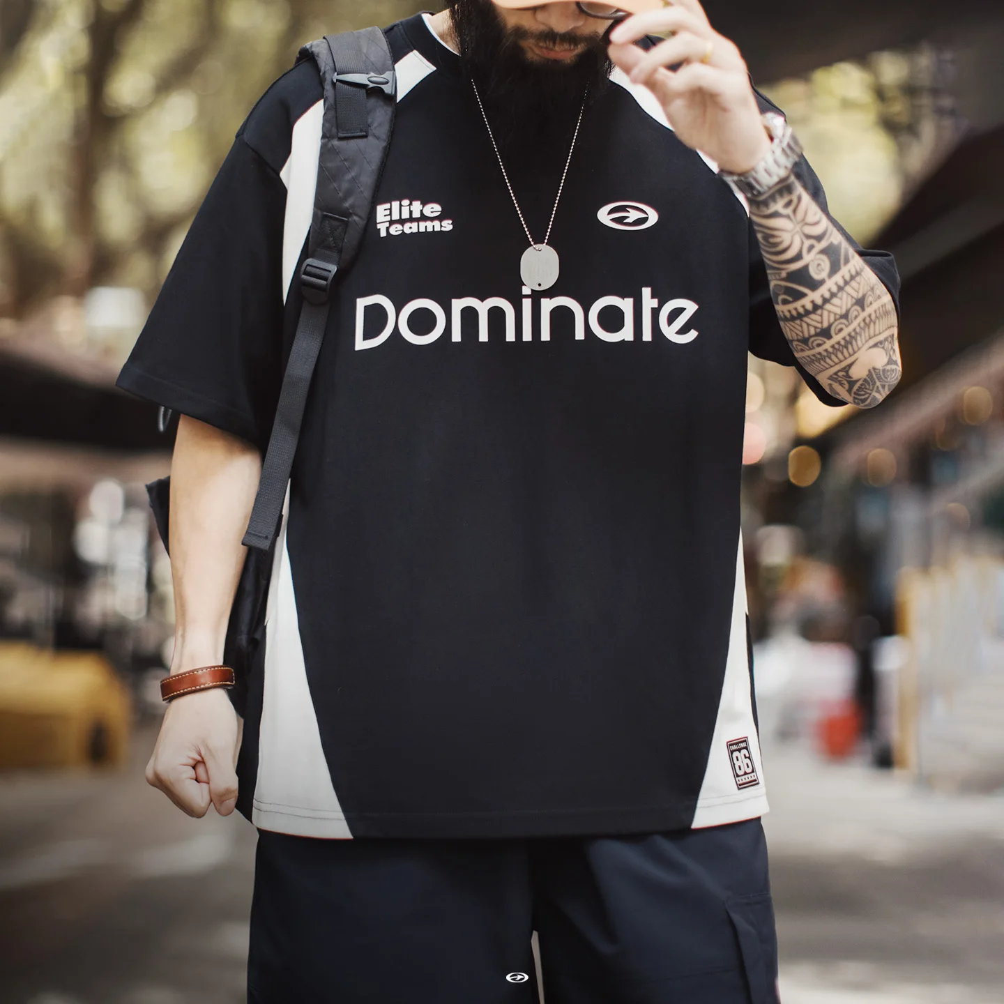 Maden Men Retro Sports T-Shirt  Patchwork Printed Basketball Short Sleeve  Men's Quick-Drying Short Loose Fit Tees Oversize