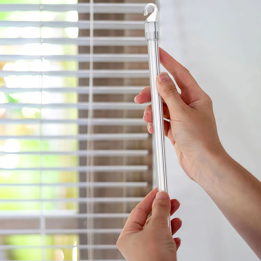 4pcs Blind Pull Rod Rotary Stick Clear Handle Easy Installation Sturdy Material Suitable Blinds Window Pole Hook