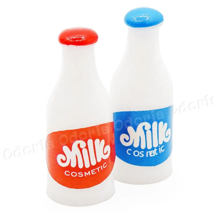 Odoria 1:12 Miniatur Lebensmittel 2PCS/10PCS Milchflasche Milch Flaschen Set Frühstück Simulation Trinken Modell Küche Puppenhaus Zubehör Decor