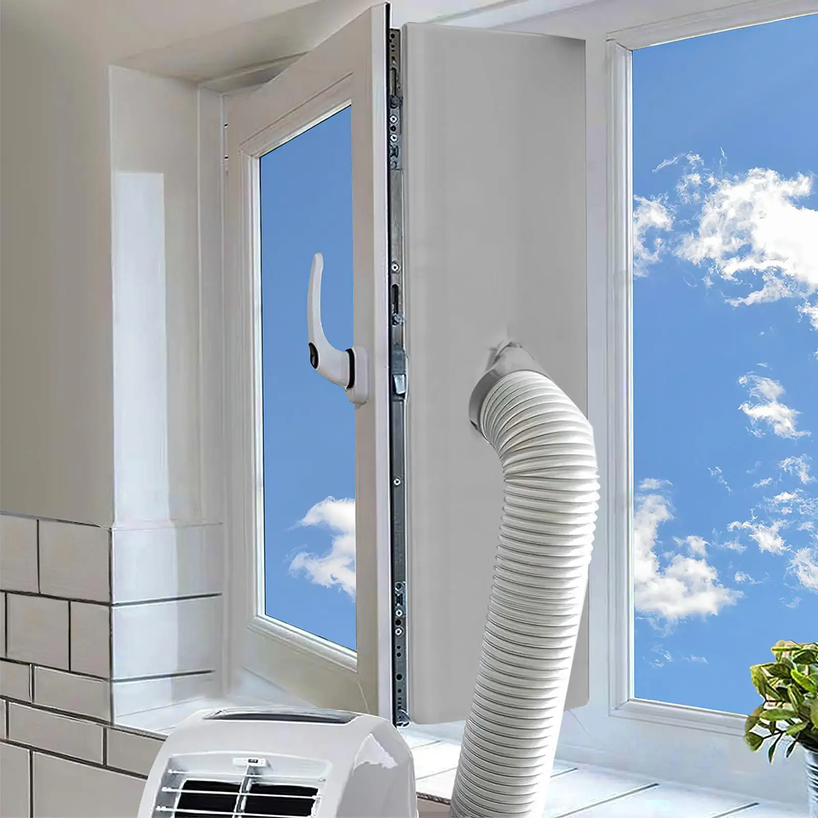 158 Zoll Langes Klimaanlagen-Fensterdichtungsset Wasserdichtes Selbstklebendes Lüftungsdichtungsset Passend für Tragbare Klimaanlagen, Zuhause, Büro, Hotel, Apartment
