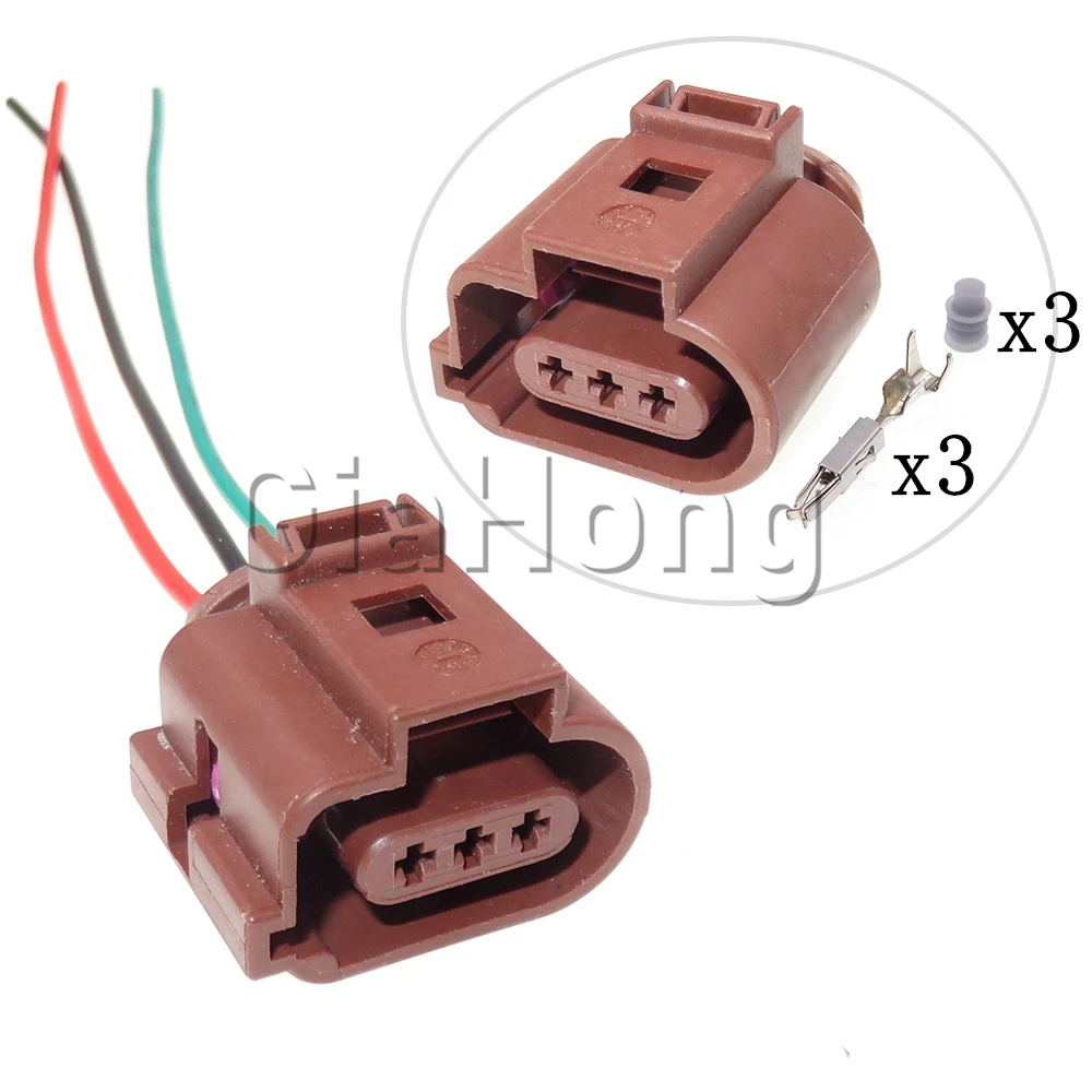 1 Set 3 Ways Automobile Wire Cable Plug 3B0973703A Auto Plastic Housing Connector AC Assembly For VW Audi Car Waterproof Socket