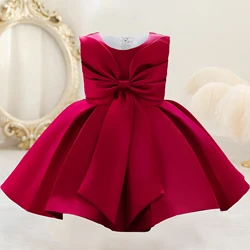 Christmas Baby Party Princess Dress for Girls Children Costume Big Bow Wedding Kids Dress for Girls Birthday New Years Ball Gown