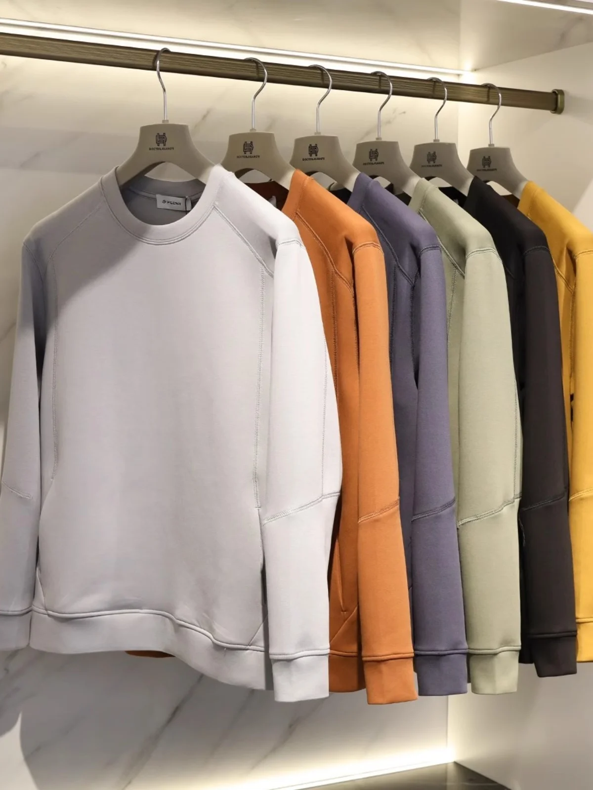 

Heavyweight 320g Liquid Ammonia Air Layer Men's Hoodie American Retro Long Sve Color Spring Autumn Inner Wear Top