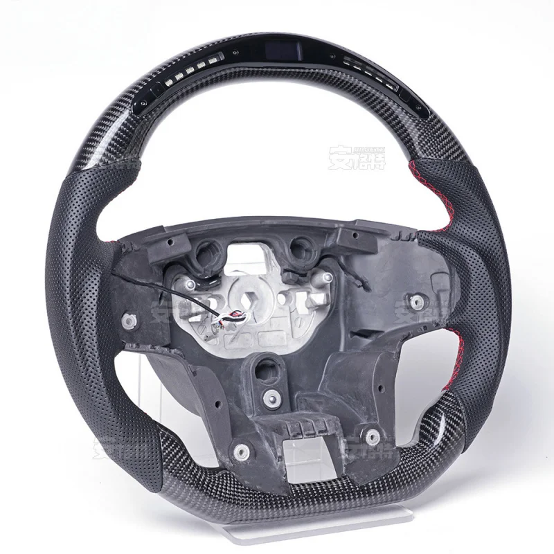 For Ford Everest, specially modified multifunctional LED carbon fiber hand-stitched steering wheel For SUV