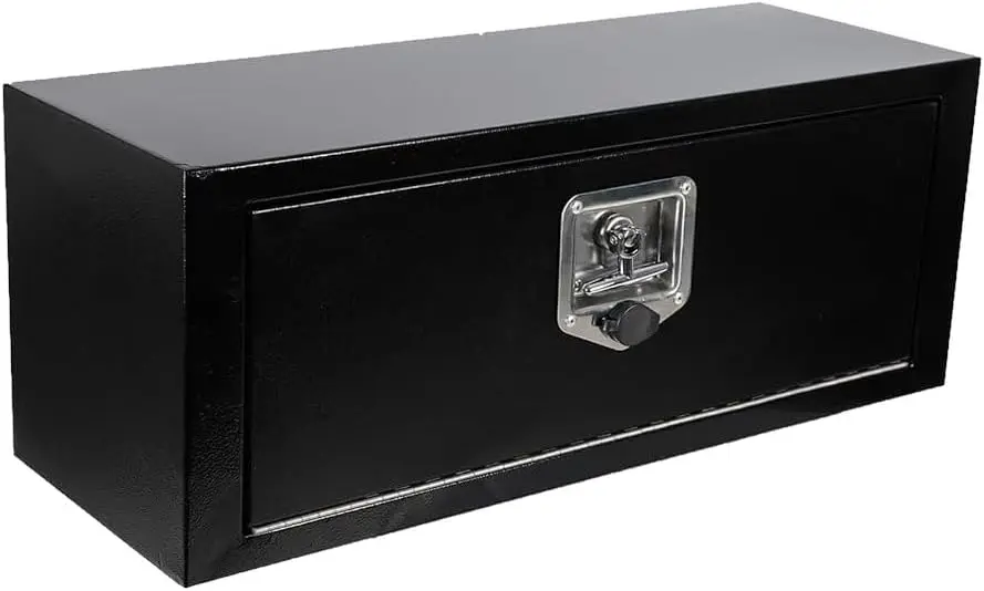Truck Under Bed Storage, Steel, Black, Waterproof with Lock and Keys