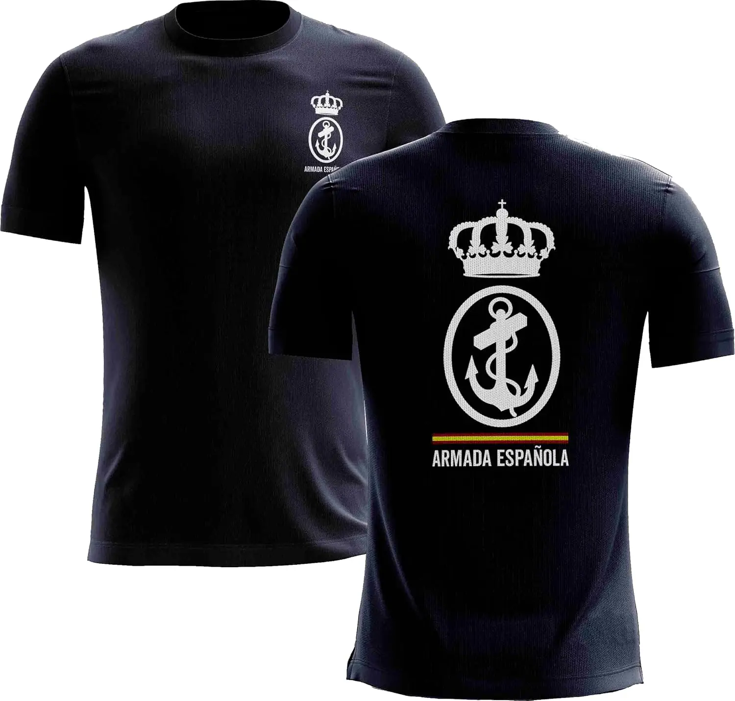 Camiseta De La Armada Española. Marina Española Fuerzas Armadas España Camiseta Manga Corta Casual Camisa 100% Algodón