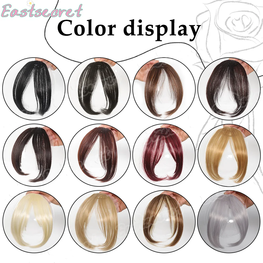 Synthesis Wig Middle-Part Bangs Hair Extensions Clip In Forehead Natural Seamless French Oblique Bangs Eight-Character Bangs