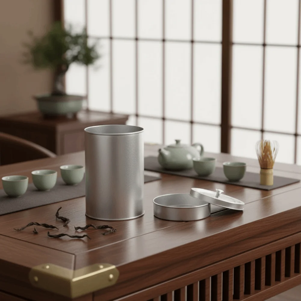 

Double Seal Lid Tinplate Tea Canister Moisture-resistant Dust-resistant Tea Storage Tin Cylindrical Drop-resistant Tea Can Sugar