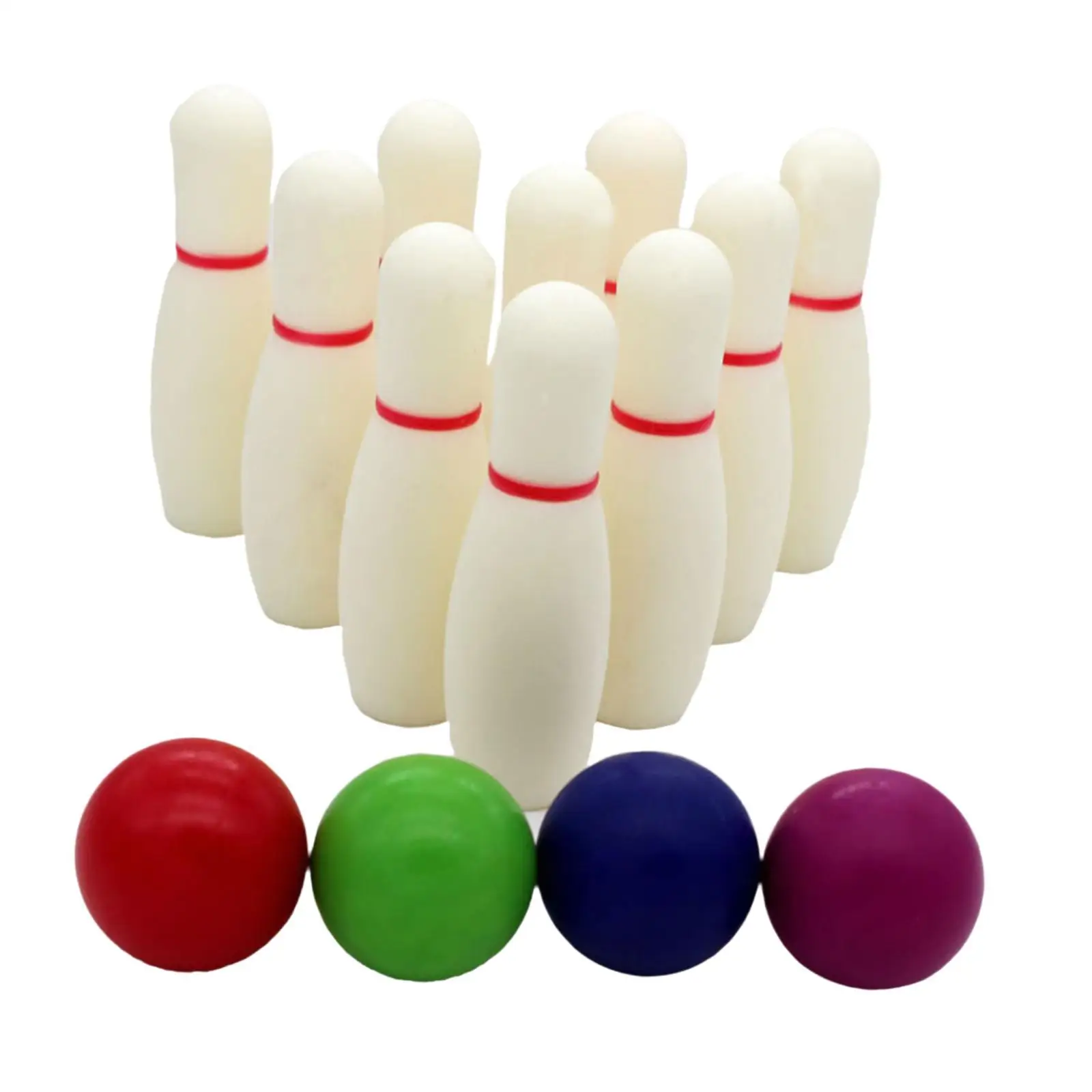 Set da gioco da bowling per bambini Giocattoli interattivi per bambini 4 palline e 10 pin Giocattoli educativi per il tempo libero per bambini in età prescolare