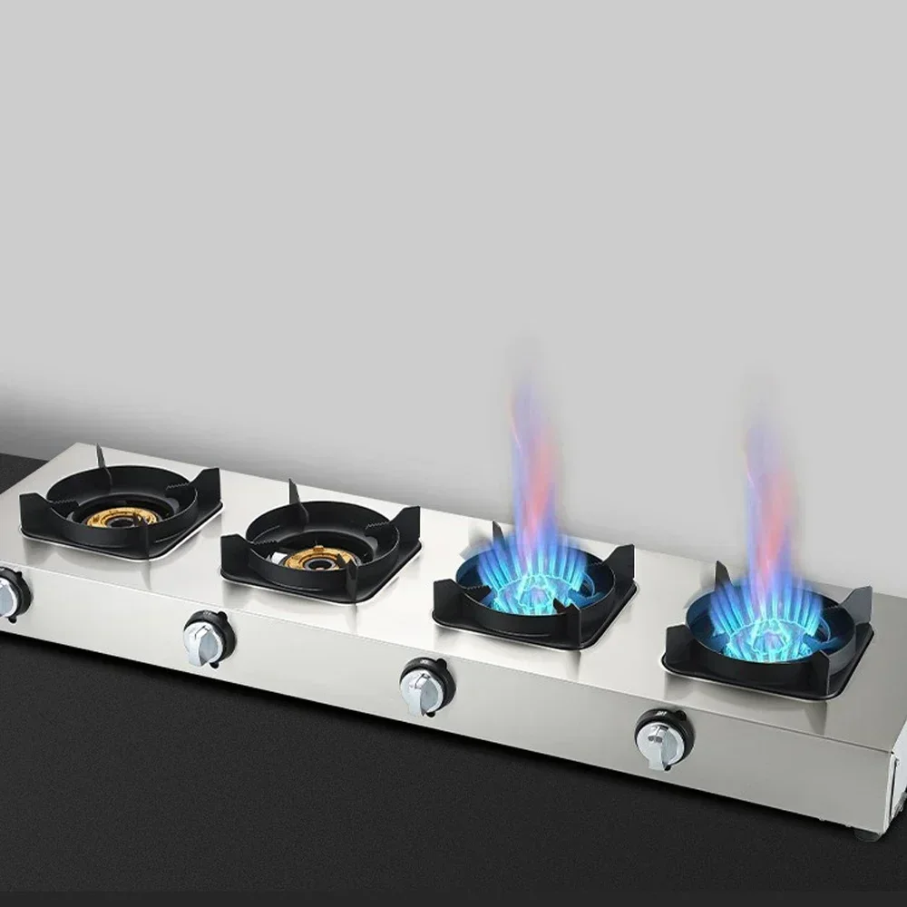 Commercial Gas Stove Fierce Medium Pressure Burner Cooktop Clay Pot Stove Commercial Multi-burner Stainless Steel Gas Stove.
