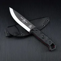 High Harness TOPS Brakimo Outdoor Combat Fixed Blade Knife D2 Blade Portable Camping Hunting Knives Survival Tool with Scabbard