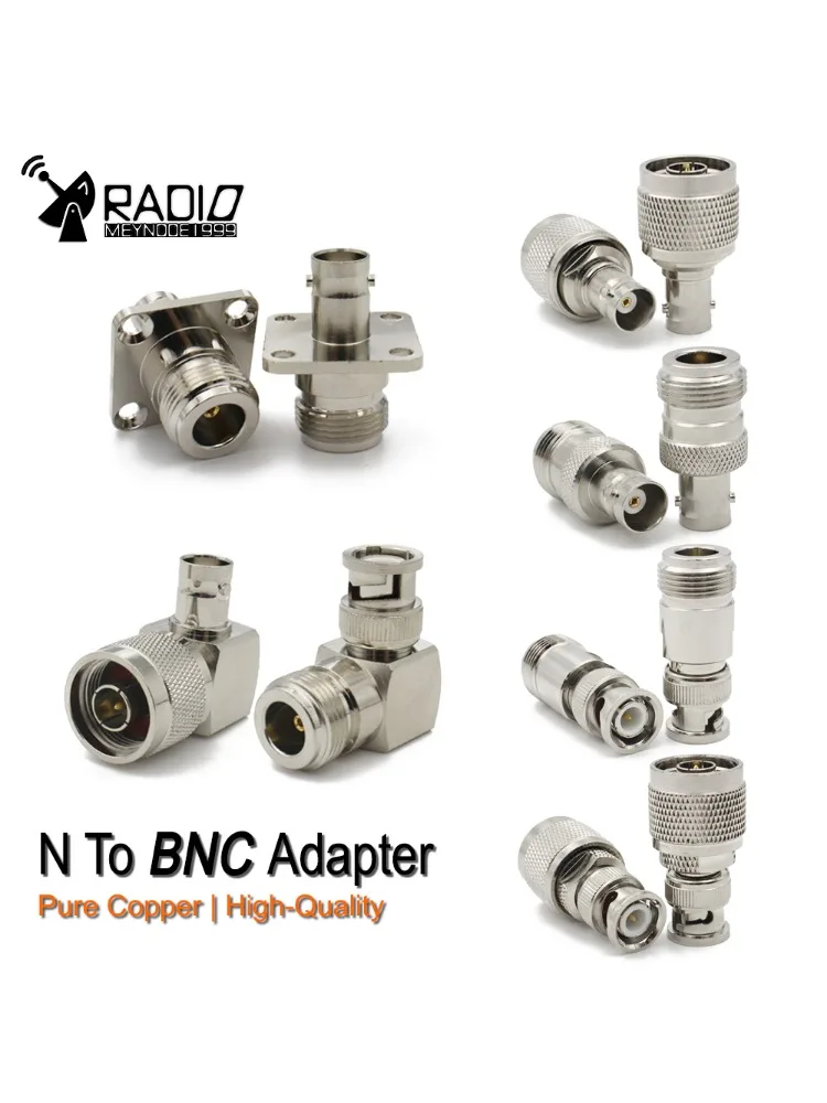 Adaptateur Coaxial RF L16 N mâle vers BNC femelle, connecteur Coaxial droit Q9 BNC, connecteur à bride de Type N à 4 trous pour antenne Radio, 1 pièce