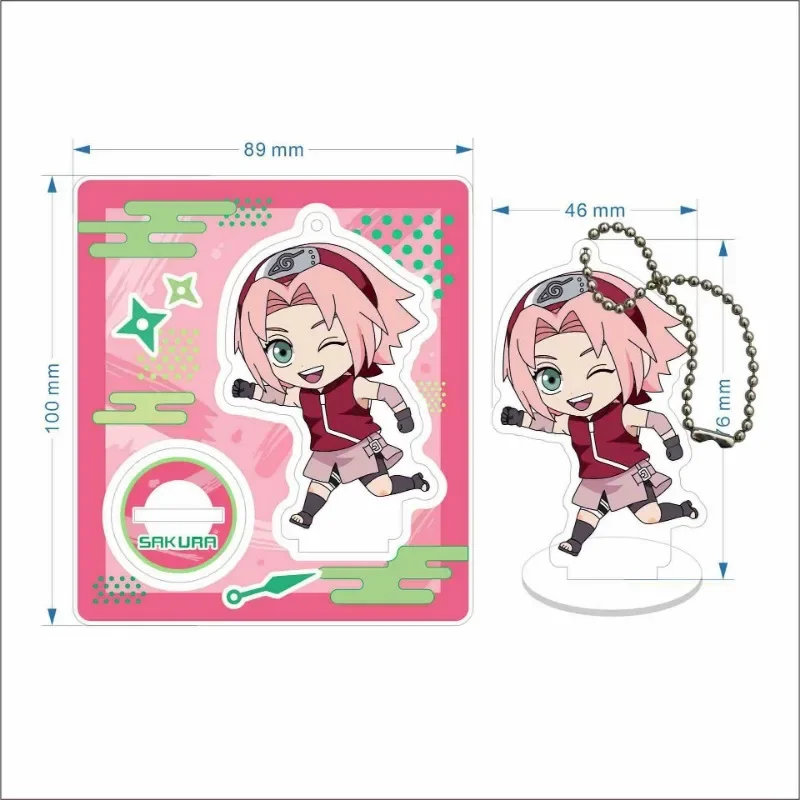 New Naruto Anime Character Keychain Pendant Desktop Ornament Multi-functional Figure Standing Plaque Acrylic Key Ring Accessorie